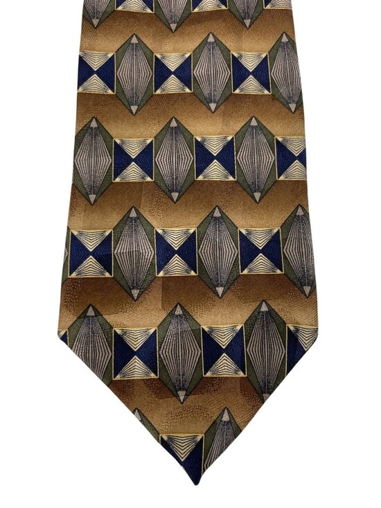 Martin Wong Other - Martin Wong Multicolor Geometric Print 100% Silk Mens Tie Necktie